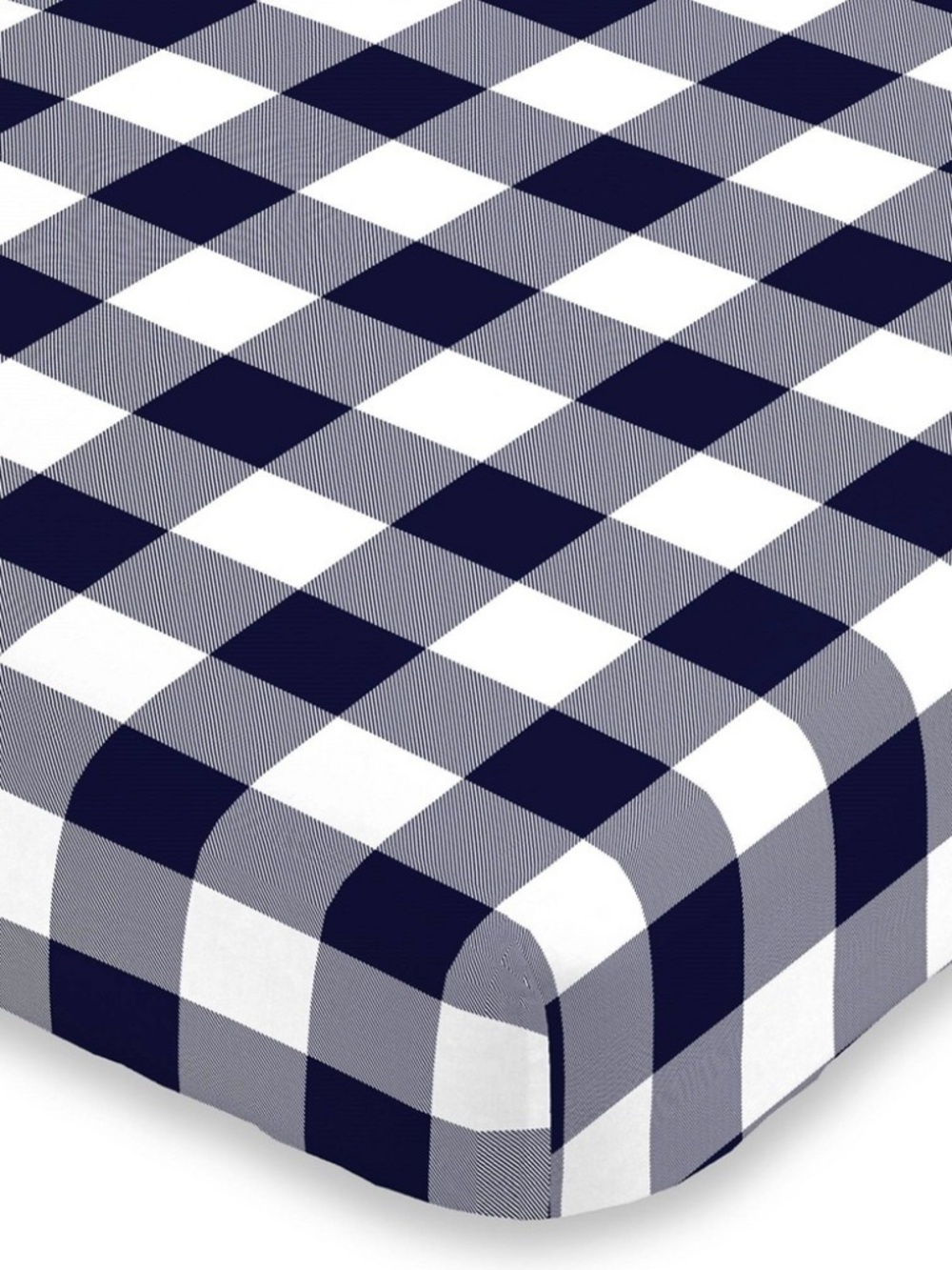 NoJo Super Soft Fitted Mini Crib Sheet - Navy and White